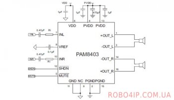 pam8403 схема усилителя аудио